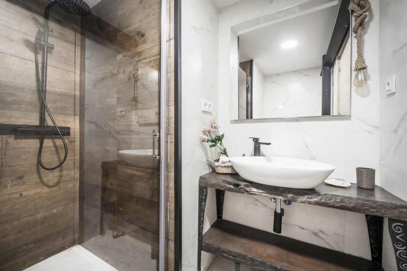 Black Accents on Shower Fixtures